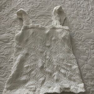 Buckle White Textured Tank Top